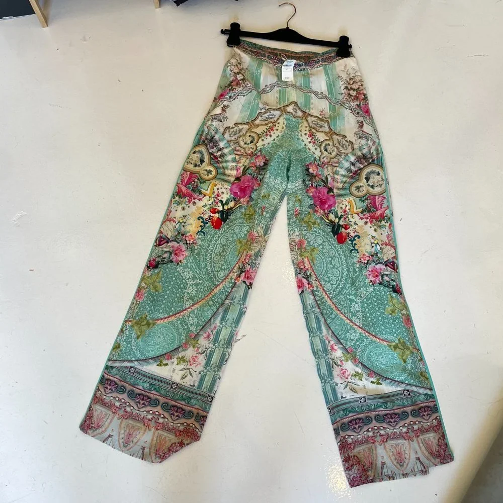 Camilla Aqua Floral Wide Leg Pants - Picture 3 of 3